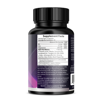 Opto Text x 4 is formulated with natural vitamins, and minerals to build muscle and boost strength while dropping body fat and supporting sexual health. &nbsp;Each ingredient is carefully selected for its ability to enhance testosterone production while regulating estrogen, promote muscle growth, improve stamina, and improve sexual strength and stamina.&nbsp;