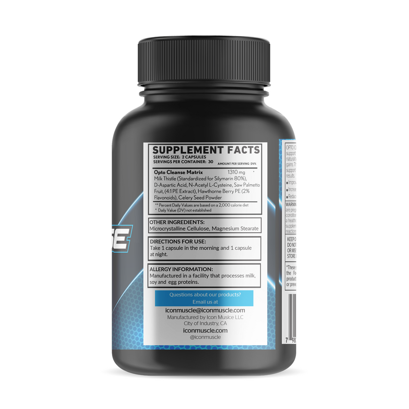 OPTO CLEANSE PCT helps keep your gains, boost your testosterone levels back up to normal, and normalize your hormone levels, all while rejuvenating your liver.